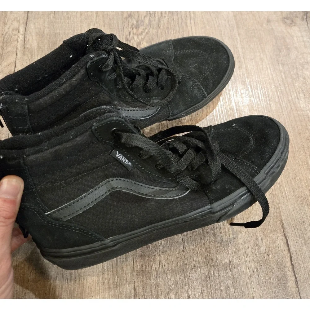 Vans‎ Youth Black Unisex Filmore Hi Zip Sneakers Sz 3.5